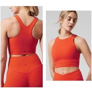 Athleta conscious crop sports bra / tank. Orange. Medium.